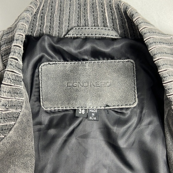 Vintage Cigno Nero Leather Suede Zip Up Jacket Gray Size Small - Picture 12 of 15